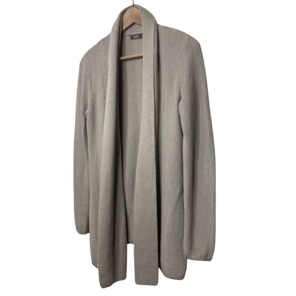 GRAIN DE MALICE (GDM) | Tan with Metallic Stitch Open Front Cardigan | Size M - Picture 3 of 12